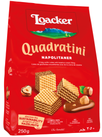 Loacker Quadratini Вафельные кубики " Фундук" 250г
