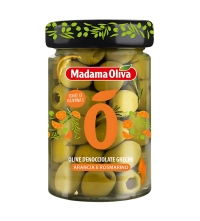 Консервированные оливки Madama Oliva без косточек с апельсином и розмарином