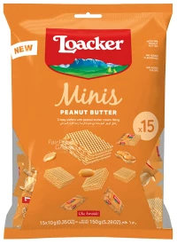 Loacker Вафли классические мини "Арахисовое масло" 150г