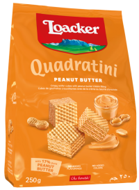 Loacker Quadratini Вафельные кубики "Арахисовое масло" 250г