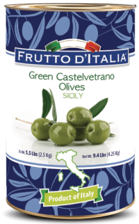 Оливки зеленые CastelVetrano консервированные в бан по 2500гр