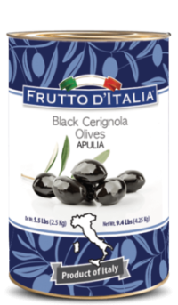 Оливки черные Gerignola консервированные в бан по 2500 гр