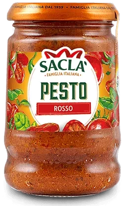 Sacla Pesto из свежих и сушеных помидор с  листьями базилика