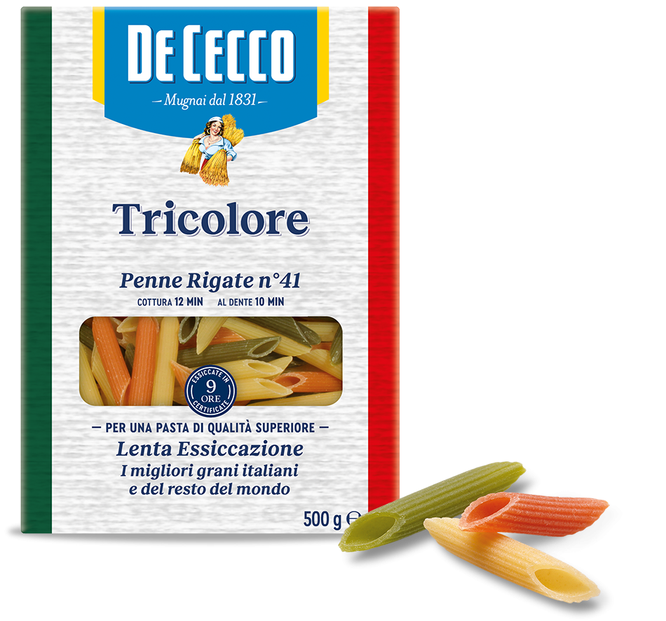 Макаронные изделия "Penne Rigate Tricolore" De Cecco