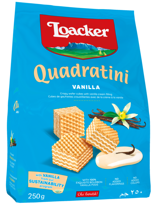 Loacker Quadratini Вафельные кубики "Ваниль" 250г