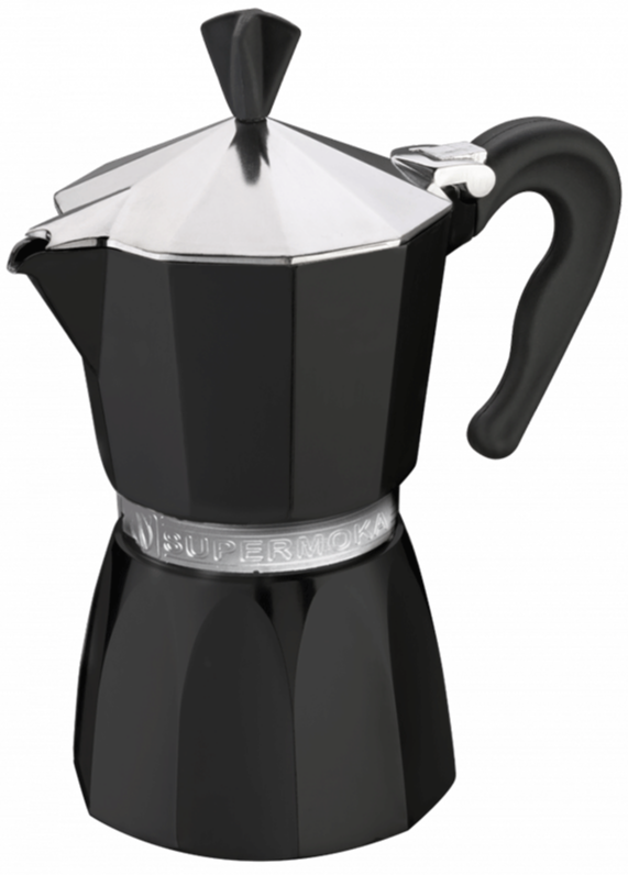 Кофеварка "SUPERMOKA BLACK" 3-х порционная из алюминия, торг.марки G.A.T.