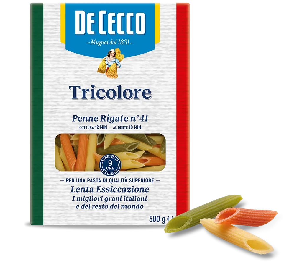 Макаронные изделия "Penne Rigate Tricolore" De Cecco